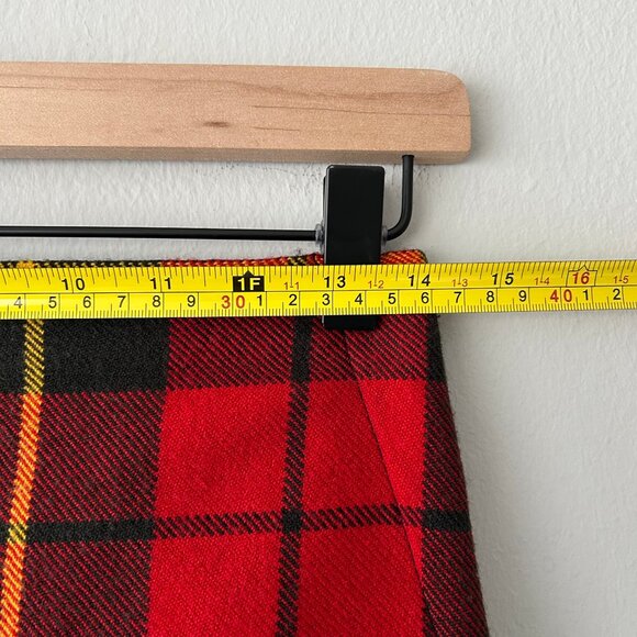 JW Anderson x Uniqlo Red Plaid Wool Blend Midi Skirt Women’s Size 2 - Picture 8 of 8
